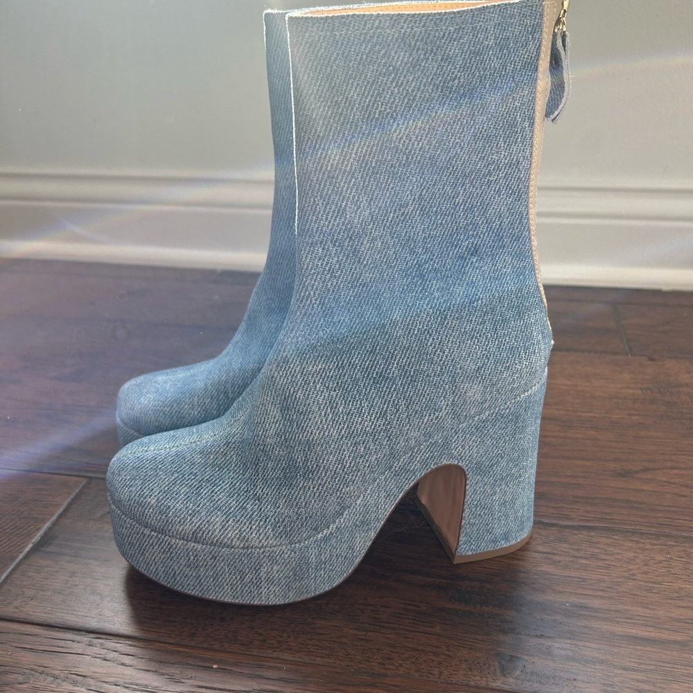 AGL Shanice Denim Platform Ankle Boots